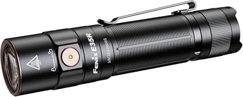 fenix E35R, linterna EDC ultra brillante recargable | 3100 lúmenes | 260 m | 69 horas máximo | Tapa trasera magnética | Alimentado por batería 21700 | Puerto de carga USB-C | IP68