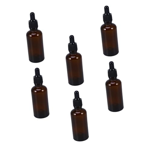 Housoutil 6pcs Dropper Bottle Glass Dropper Compact Perfume Glass Dropping Bottles Filling Glass Bottle
