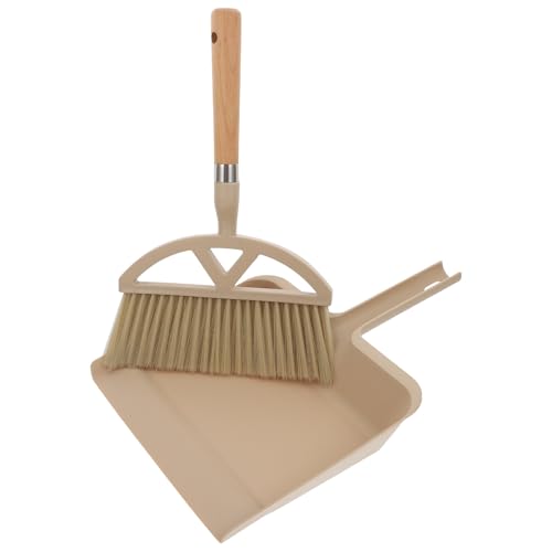 OSALADI Escoba de Escritorio Mini Recogedor, Mango de Madera, Cepillo para Limpieza de Polvo en Casa y Oficina, Tamaño Pequeño, Set Compacto para Limpieza de Teclado y Superficies, Color