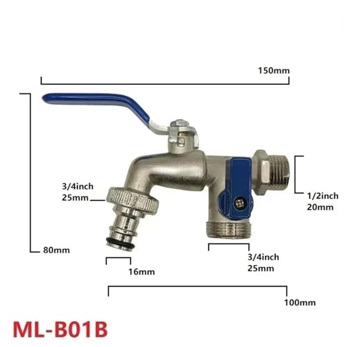 Conector divisor de agua de doble cabezal para manguera de jardín, junta de grifo de agua