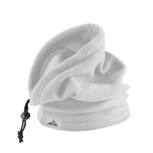 Nemrac Scaldacollo Termico Invernale in Pile, Cappello per Sport Ciclismo Sci Trekking Pesca Montagna Passeggiata, Unisex Uomo Donna (Bianco)