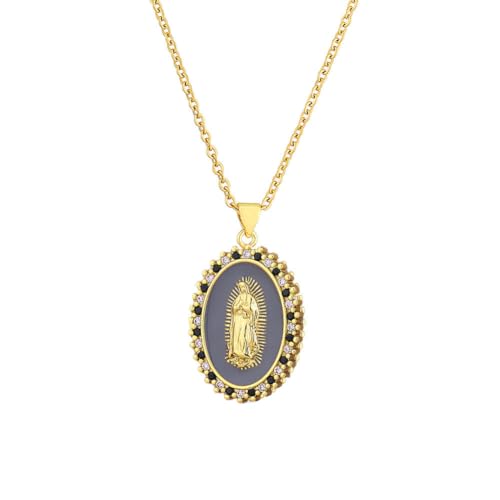 Pendentif Dame de Guadalupe en zircone colorée et détails soignés pour un éclat unique