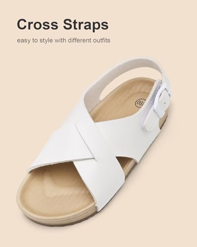 Cubufly Kids Sandals Cross Strappy Open Toe Plat Girl Boy Summer Shoes for Indoor and Outdoor Use Toddler/Little Kid/Big Kid3