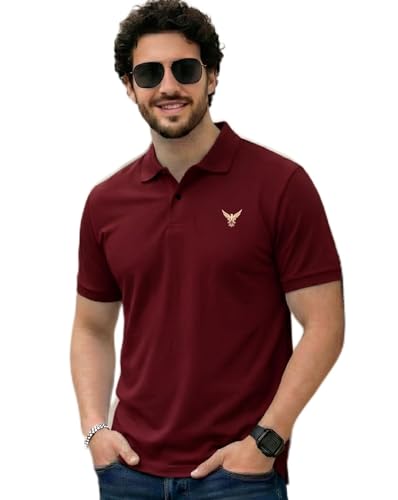 Image of AUSK Men's Half Sleeve Regular Tshirt Colorblock Polo Neck Black