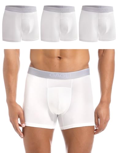 Men's Underwear Boxer Briefs 3Pack, Modal Breathable Underwear with Soft Elastic Waistband, Moisture Wicking