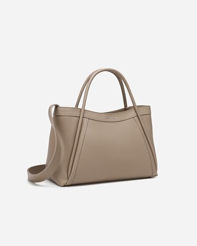 Image of NEWBELLA Tote Bag for Women, Vegan Leather Crossbody Shoulder Bag, Top Handle Satchel Purse for Work, Travel, Daily Use (Apricot-2, for 13 inch laptop)
