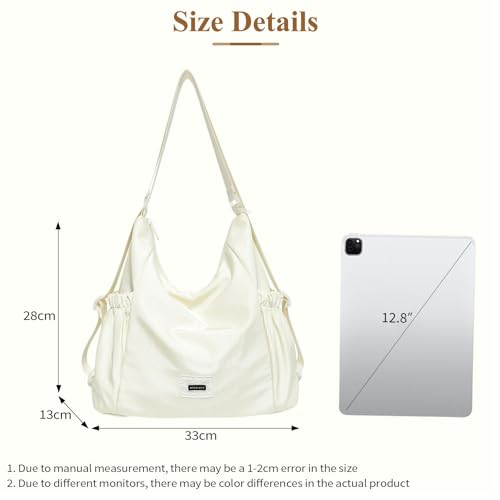 Mabecol 2-in-1 Shopper Tasche Damen, Handtasche, Henteltasche & Rucksack Mittelgroß, Wasserabweisende Umhängetasche aus Nylon, Wandelbare Tote Bag für Alltag, Uni & Reisen, Beige