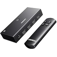 UGREEN HDMI Switch 3 in 1 Out, 4K@60Hz HDMI Splitter with Remote Supports HDR10+, 3D, Dolby Atmos, HDCP 2.2 Switcher Compatible with PS5/4/3 Xbox Series Roku TV Fire Stick Blu-Ray Player