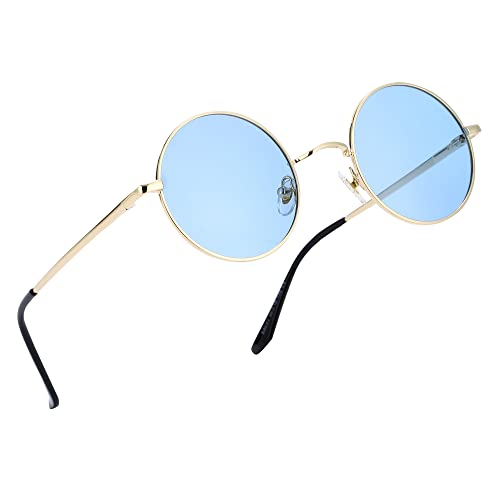 Image of Retro Small Round Polarized Sunglasses for Men Women Circle Hippie Style Sun Glasses