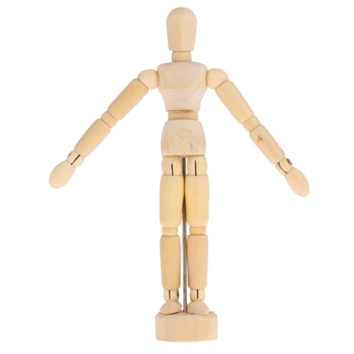 NUOBESTY Modelos de Madera para Bocetos 2 Unidades Soporte Ajustable, Tamaño Proporcional 11,4 CM y 14 CM, Herramienta Ligera para Artistas y Estudiantes