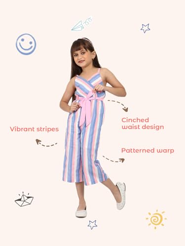 Image of Nautinati Girls Strappy Colourful Jumpsuit | Age 4-8 Years