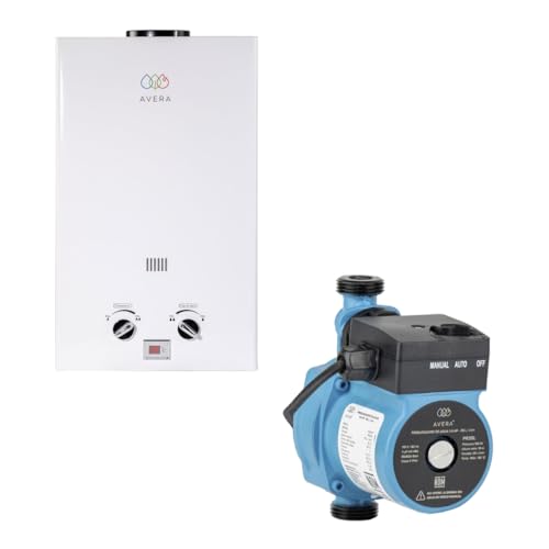 La mejor selección de Calentador Avera , tabla con los diez mejores. 45 AVERA - Combo Calentador de Agua Instantaneo para 1 Regadera GAS LP C6L, Bomba Presurizadora de Agua Automatica y Manual, 1/6 HP, 1 SERVICIO PR26L