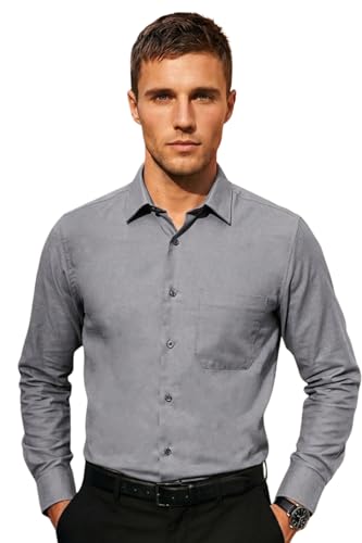 Image of Louis Philippe Men's Slim Fit Easy to Iron Everyday wear Premium Cotton Full Sleeve Solid Formal Shirt