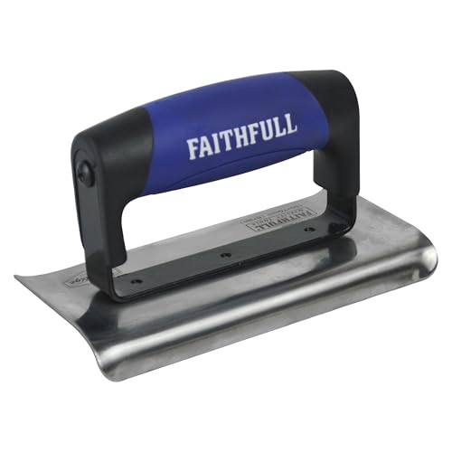 Faithfull FAIPTEDG6SS Truelle de bordure en acier inoxydable Prestige pour béton Argenté/noir/bleu...