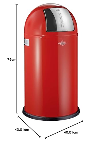 Wesco Pushboy Waste Bin (50L) - Red