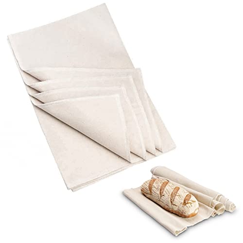 FINDIR Tissu de Boulanger Couche de Boulanger Professionnel Antiadhésif Toile de Lin Boulangerie Fermentée Boulangers Tissu Boulanger Lin pour Fermentation de la Pâte Baguette Pâtisserie 77 x 45cm