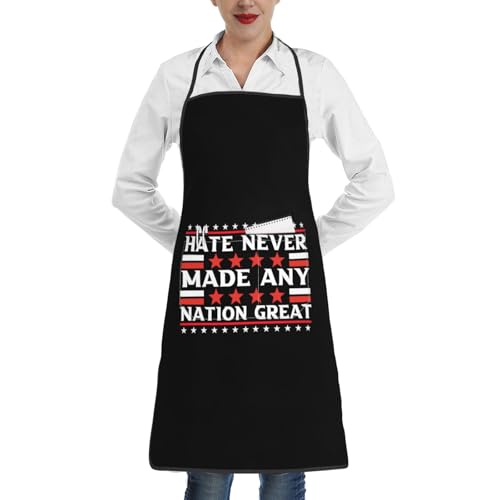 nopicsn Hate Never Made Any Nation Great Apron for cooking with Pockets Women Men Kitchen Chef Funny Aprons