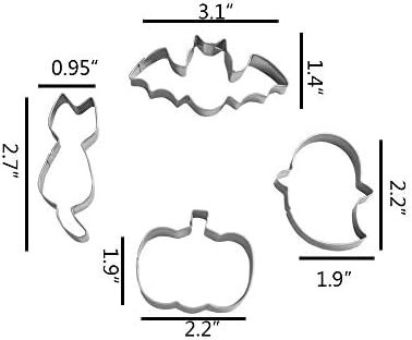 Small Halloween Cookie Cutter, from 2.2” to 3.1”, 4 Piece, Stainless Steel image 4
