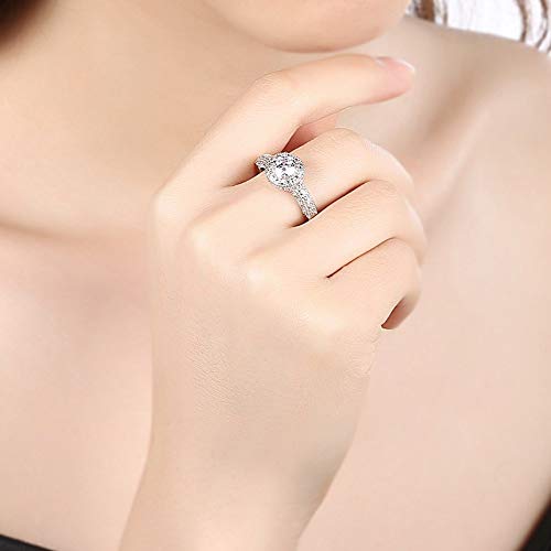 A5 Crystal Royal Queen 925 Sterling Silver Plated Ring(Silver)