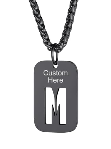 Pendentif homme pour look quotidien, collier lettre initiales style urbain