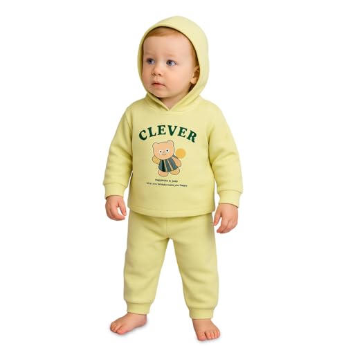 Image of Kidbea Premium Organic Cotton Unisex Baby Winterwear Co-ord Set | Soft, Warm & Classy Outfit for Boys & Girls | Warm & Cozy Fit for Infants kids