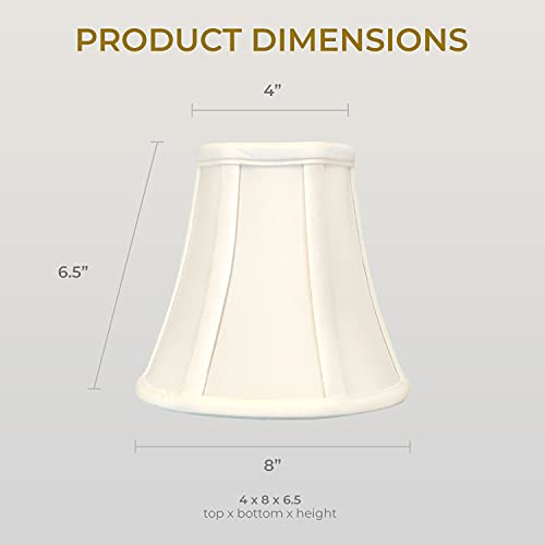 Image of Royal Designs, Inc. BSO-704UT-8EG-2 True Bell Basic Lamp Shade with UNO Fitter, 4 x 8 x 6.5, Eggshell, 2-Pack