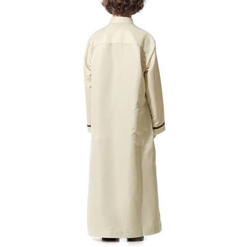 Muslim Thobe for Boys Islamic Clothing Long Sleeve Kaftan 𝐑obe Arabic Dress Kids Boys Prayer Dress Ramadan Eid Outfit4