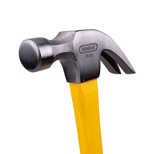 General Tools 16 Oz. Fiberglass Claw Hammer #Ws-1001, Yellow #TOP2