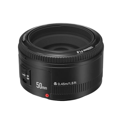 Lente， Compatible con Objetivos DSLR Canon EF 0D, 70D, 5D Mark II, 5D Mark III, 600D, T5 y T6 de 50 mm f/1.8 con Enfoque automático.(Lens YN50MM F1.8C)