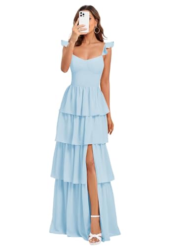 Dessiny Women's Sky Blue Spaghetti Straps...