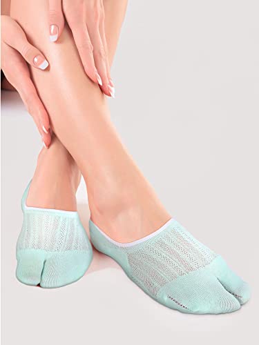 Geyoga 6 Pairs Flip Flop Socks Low Cut Split Toe Cotton Tabi Socks for Women No Show Japanese Style Elastic Short Sandal2