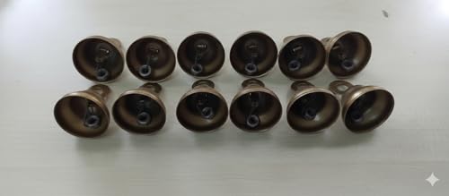 Image of Wooden Wall Shelf with Bells, Traditional Indian Style, Rectangular, Painted Finish | Mandir wall Shelf for Home and Office (Brown)