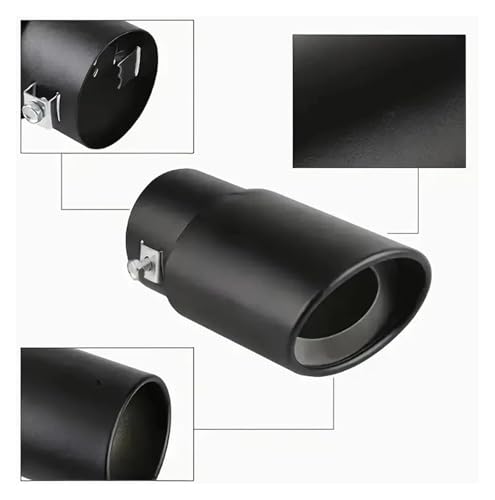 Embellecedor de cola de escape negro 63mm universal de aluminio 3