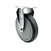 Thermoplastic Rubber Top Plate Rigid Caster with 6 Inch Gray Wheel - 300 lbs. Capacity Per Caster - Service Caster Brand