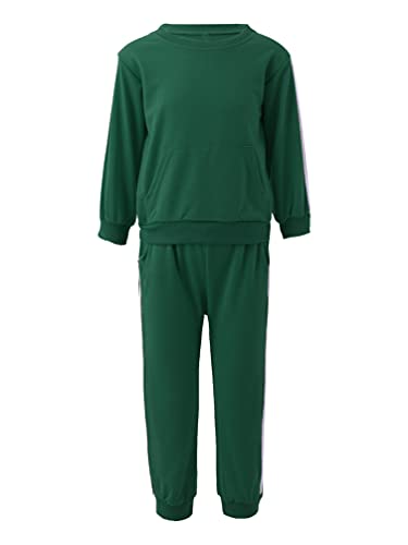 TiaoBug Kids Boys Girls Long Sleeves Clothes Set Tracksuit Zip Up Hooded Sweatshirt with Pants Toddlers Sweatsuit Set