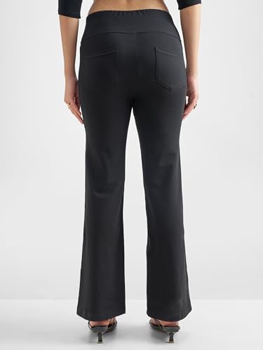 Image of Tokyo Talkies Women's Stretchable Bootcut Pants | High Rise Flared Trousers |Travel & Formal Wear|Workwear Trousers