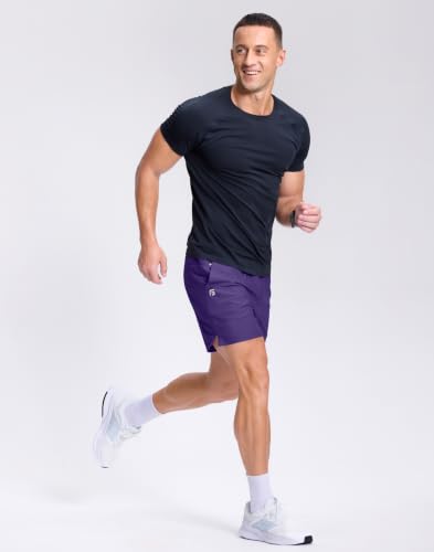Image of GGJ Men's Lightweight Athletic Shorts with 2 Zipper Pockets 7 inch /9 inch /5 inch Gym Workout Running Quick Dry Tennis Shorts for Men