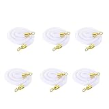 ベルベットスタンションロープ 6本パック 群衆制御バリアロープ 光沢スナップフック付き VIPイベント、レッドカーペット、映画館、待ち行列用 (5フィート)