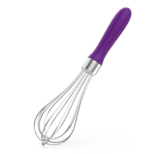 Image of U-Taste Wire Whisk for Cooking, 18 /10 Stainless Steel Balloon Wisk,S /Purple