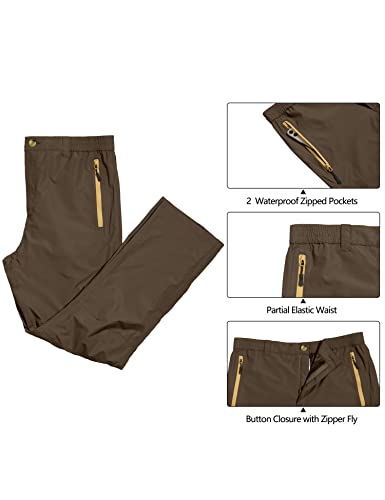 Little Donkey Andy Men's Waterproof Lightweight Rain Pants Breathable Windproof Hiking Golf Fishing Pants Coffee Liqueur M #TOP2