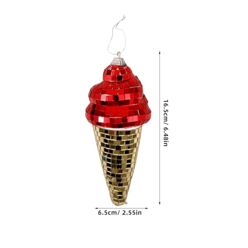 Adornos de bola espejada con forma de helado para fiestas, decoración colgante para salas, discotecas y eventos miniatura 5