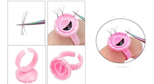 100 Aneis Batoque Flor Cola +100 Escovinhas Alongamento Cílios