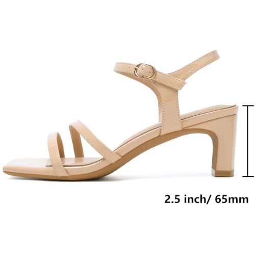Image of Mostrin Strappy Heels for Women Square Open Toe Lace Up Heeled Sandals Ankle Strap Sexy Stiletto High Heels for Party, Prom, Dating, Wedding