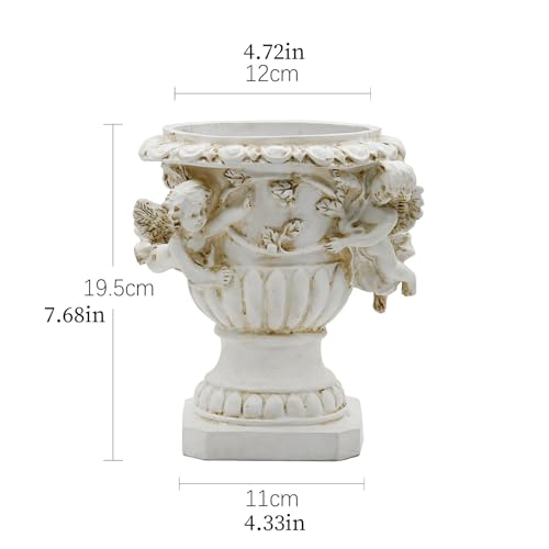 Pot à fleurs en résine avec drainage Angel de 4.33 pouces - 3
