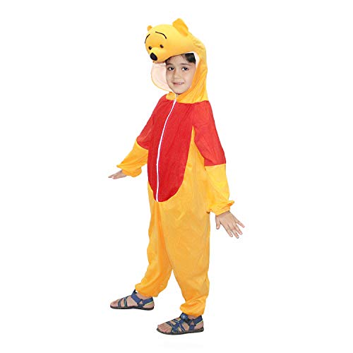 Image of Kaku Fancy Dresses Fleece Cartoon Costume -Yellow, 3-4 Years, For Boys & Girls
