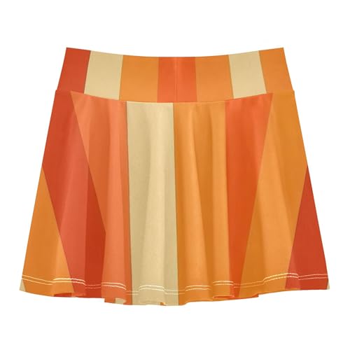 Girls Skorts Athletic Shorts Vertical Stripes Warm Orange Toddler Tennis Skirts Neon Butterfly Skirt 3t2