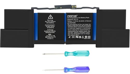 FESTAS A2113 - Batería compatible con MacBook Pro de 16 pulgadas A2141 (Release 2019 2020) EMC 3347 MVVM2 MVVM2LL/A MVVL2 MVVL2LL/A MVVJ2 MVVJ2LL/A MVVK2 MVVK2LL/A Ordenador portátil