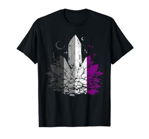 Asexuell Pride Kristalle mit Monden T-Shirt