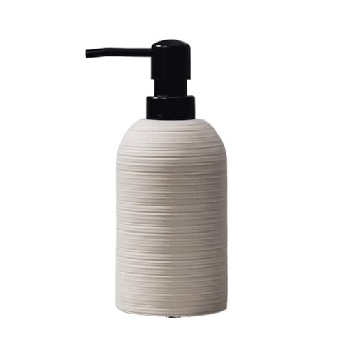 Limpieza Elegante dispensador de jabón con botón pulsador: una opción Lujo diseñada for hoteles Boutique y pensiones para Uso doméstico(Beige)