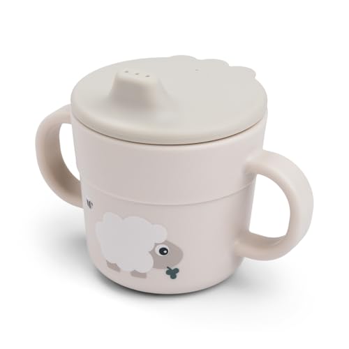 Done by Deer Foodie Tiny Farm Gobelet d'apprentissage, 2 en 1, pour enfant, avec anse et couvercle, gobelet à bec verseur : 100% polypropylène, joint d'étanchéité : 100% silicone, toutes les pièces